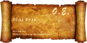 Olaj Erik névjegykártya